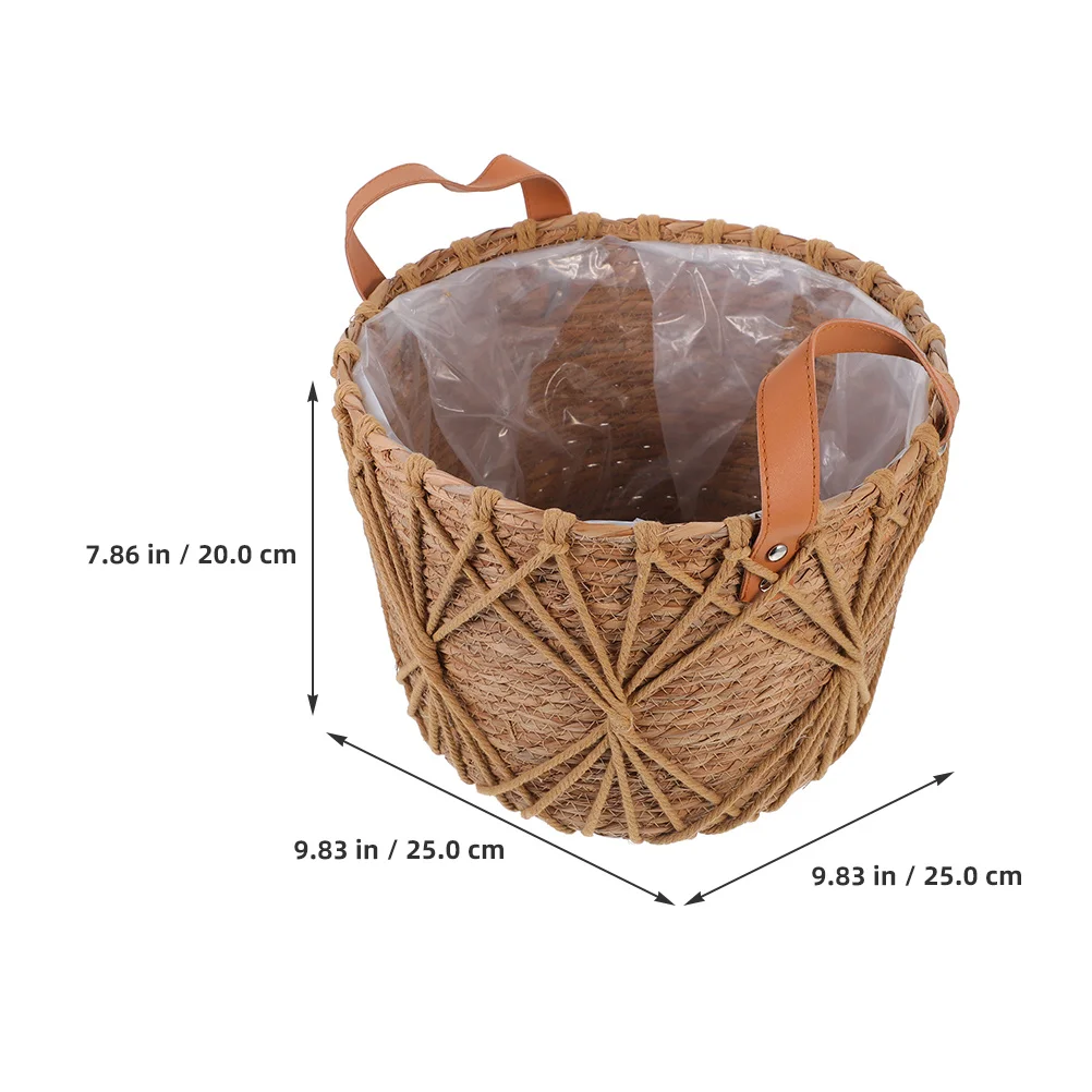 

Multi-Functional Woven Storage Basket Exquisite Straw Plant Container for Indoor Plants Decorative Flower Basket Home Use