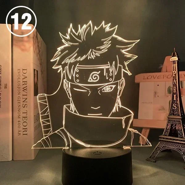 Bandai Naruto Anime Figur Nachtlicht Naruto Kakashi Action figur Kawaii Sasuke Itachi 3d Lampe Schlafzimmer Dekor Sammlung Modell Spielzeug 3