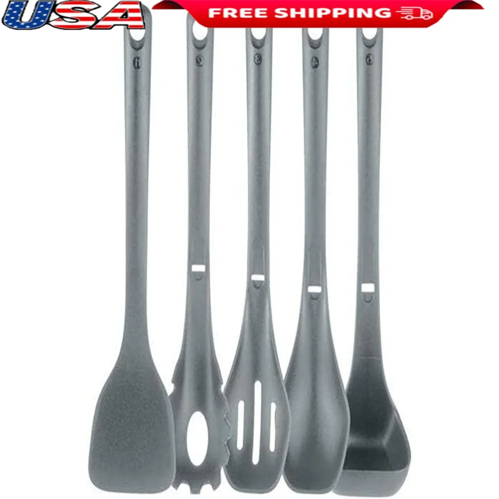 

Kitchen Cooking Utensils Set Food Grade Silicone Heat Resistant Flexible Sturdy Nylon Tools Easy Clean Stackable Cooking