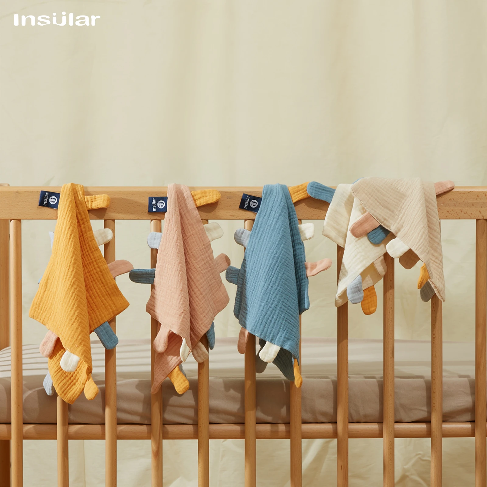 Baby Appease Towel Soft Cotton Soother Teether Infants Comfort Sleeping Nursing Cuddling Blanket Toys with Colorful Tags Shower