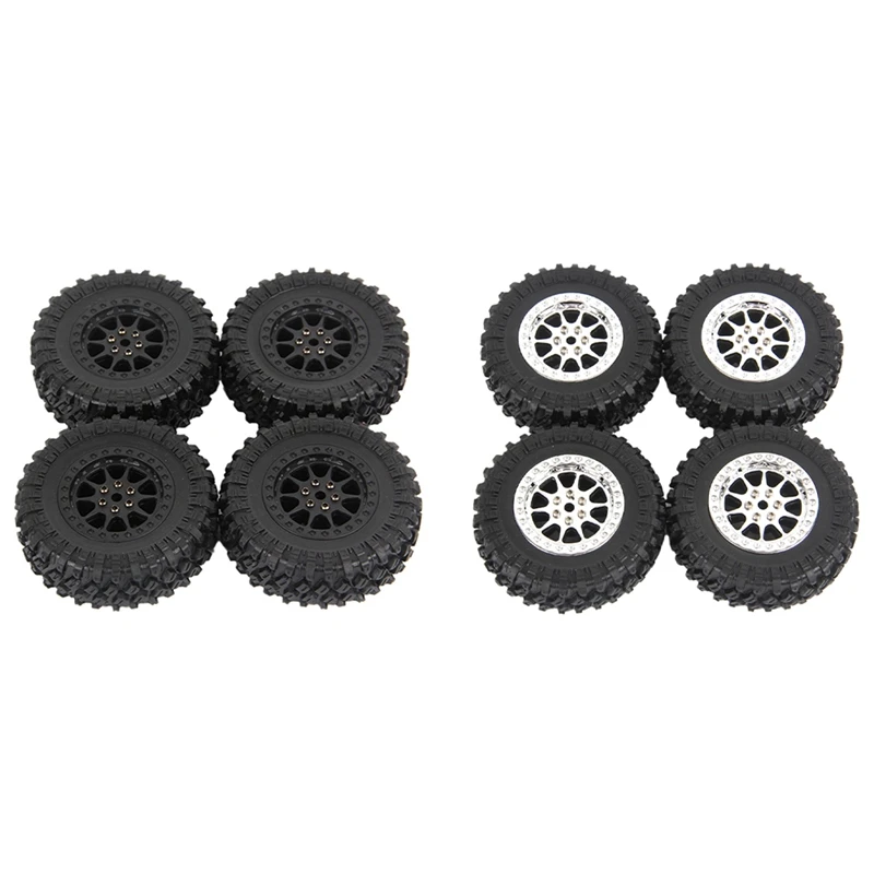 4Pcs 70Mm Tire Tyres Wheel For MN D90 D99S MN-90 MN91 MN98 MN99S WPL C14 C24 C34 B14 B24 RC Car Upgrade Accessories Black