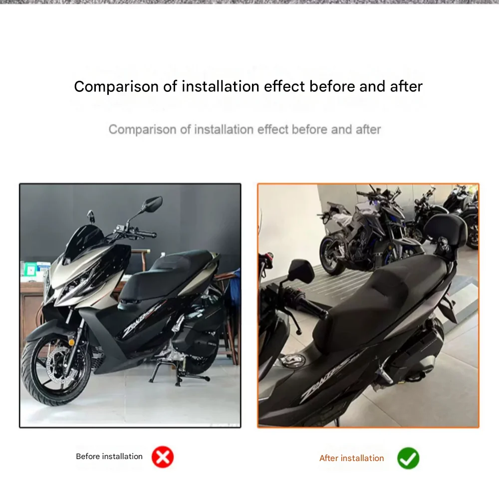 Suitable for ZONTES 150V rear seat, dedicated motorcycle lumbar support, tail wing, comfortable and soft modification accessorie