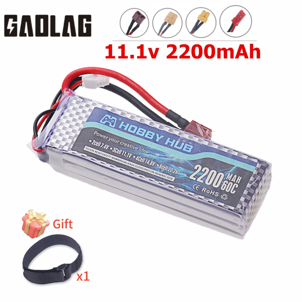 11.1V LiPo Battery For RC Car Airplane Helicopter High Power 11.1 v 2200mAh 3S Battery for RC toys accessories XT60 Plug 803496