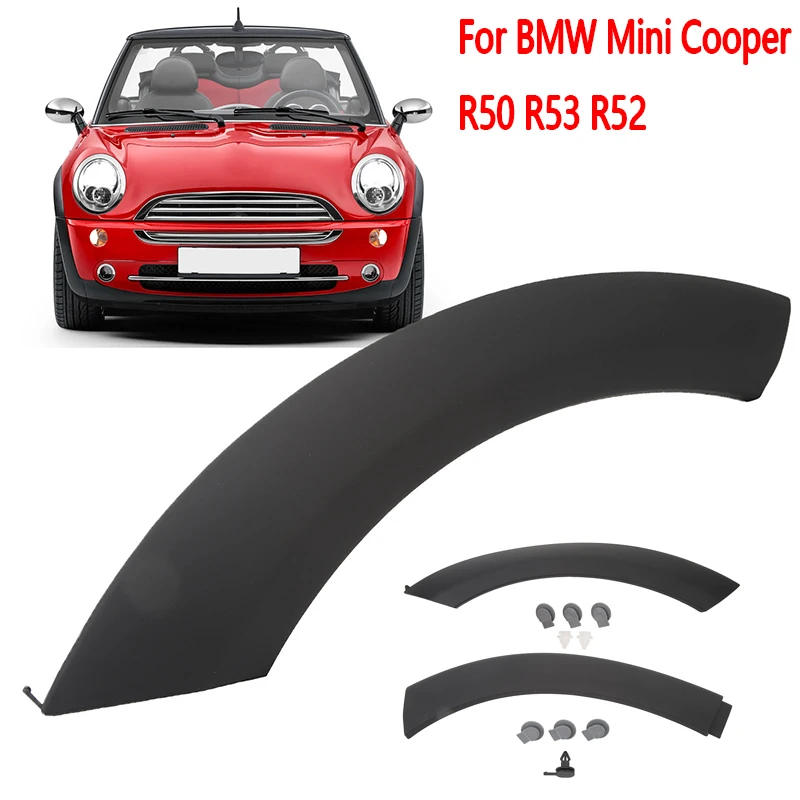 New 1Pc Wheel Mudguard Arch Cover Scratch Resistant Sporty Front Hood Wheel Arch Trim Fit for BMW Mini Cooper R50 R53 R52