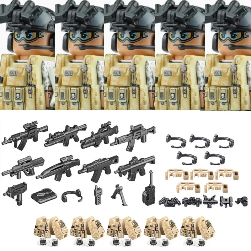 Militär Armee Figuren Bausteine SWAT Ghost Commando Special Forces Soldat Waffen Pistole Hut Schild Gürtel AK Mini Ziegel Spielzeug