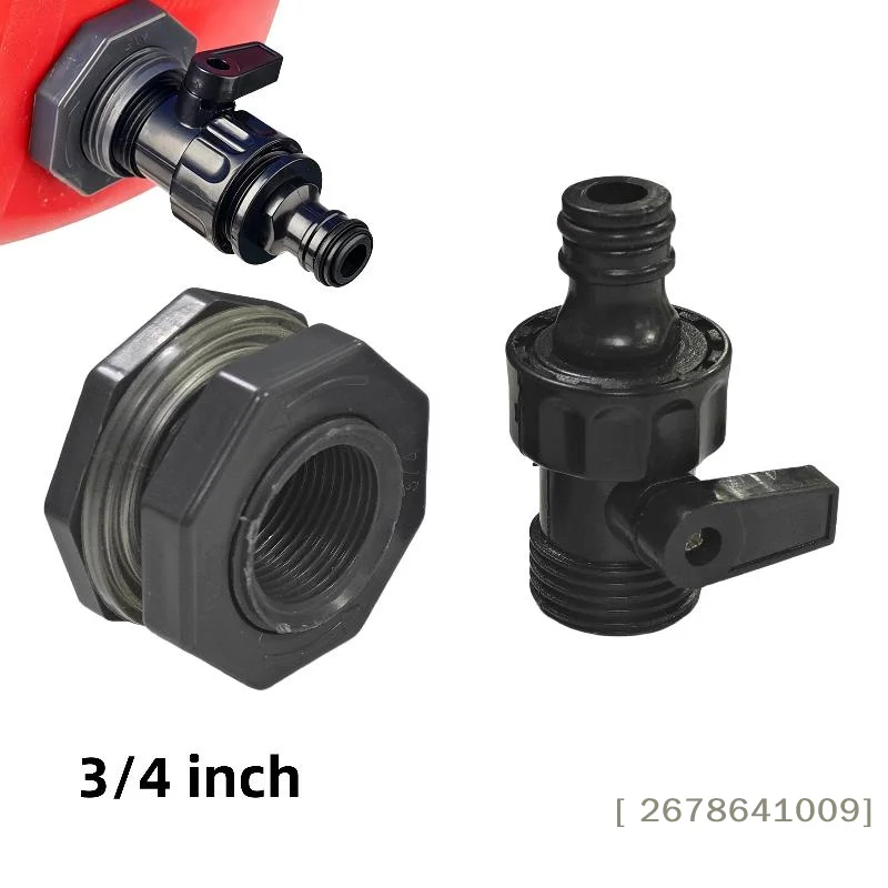 ⚑Durable Water Tank Adapter With Valve PVC/IBC Water Bucket Adapter Quick Installation Rainwater Collection Connector Kit