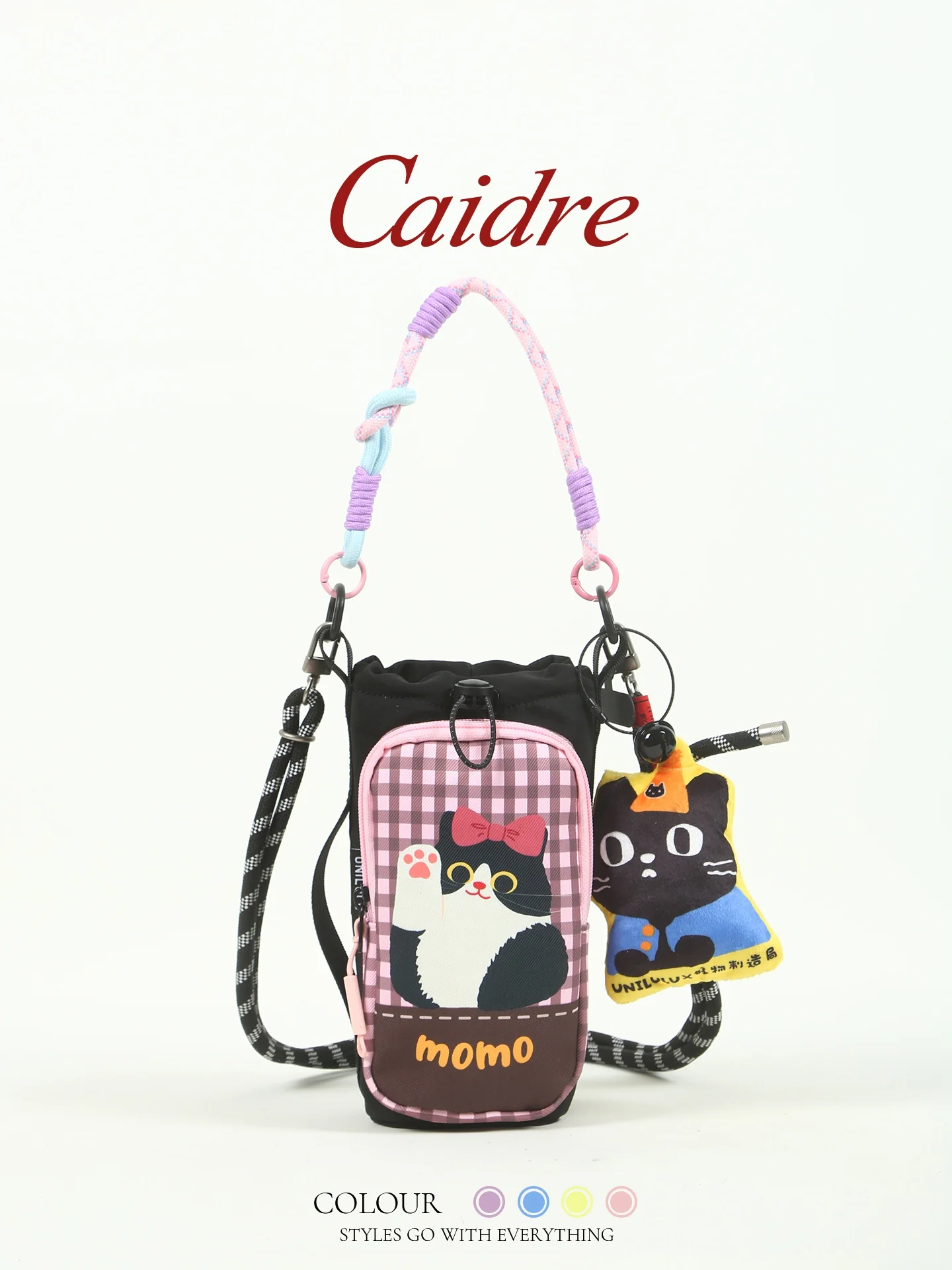 

Caidre Collaborative Lightweight Travel Water Bottle Bag Women's Outdoor Hiking Crossbody Bag Handbag Canvas Shoulder Bag