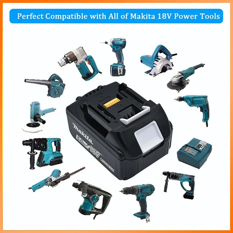 Imagem -06 - Makita-bateria de Lítio Recarregável 18v 6000mah Bl1860 Bl1830 Bl1850 Bl1860b Baterias de Substituição Li-ion