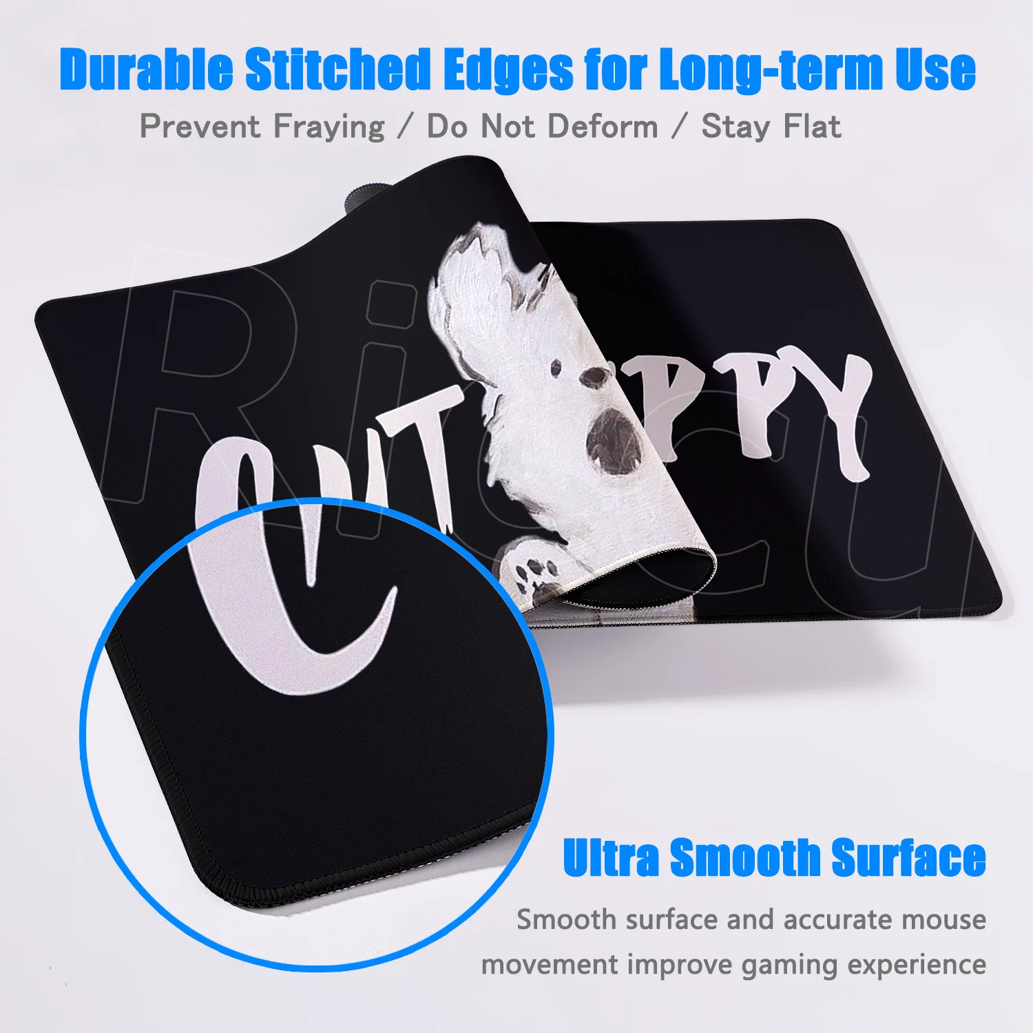 แผ่นรองเมาส์ลายสุนัขน่ารัก ขนาด 400x900 มม. แผ่นรองคีย์บอร์ดขนาดใหญ่ แผ่นรองโต๊ะน่ารัก ของขวัญ แผ่นรองเมาส์ลายแมวน่ารัก