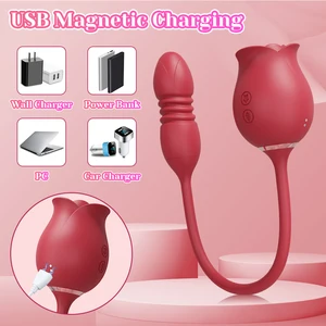 Rose Mengisap Mainan Seks Vibrator untuk Wanita 3in1 Menyodorkan G Spot Anal Vibrator Stimulator Wanita Bergetar Telur Mainan Dewasa 8 mainan seks penjualan terbaik rose - №