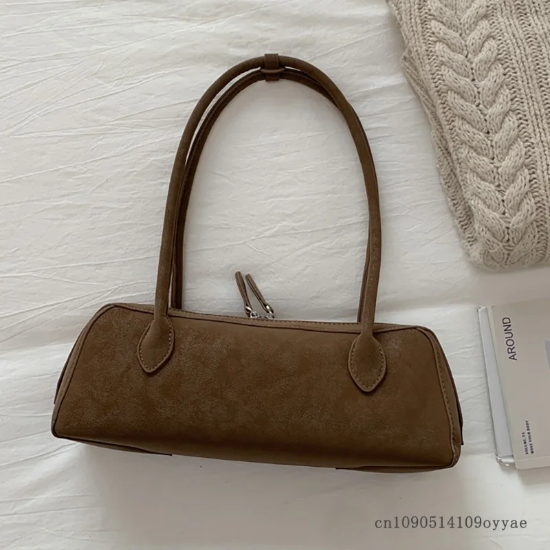 

Vintage Suede Long Shoulder Bag Women Shoulder Bag Luxury Ladies Large Capacity Handbag Female Commuter Shopping Underarm Bag