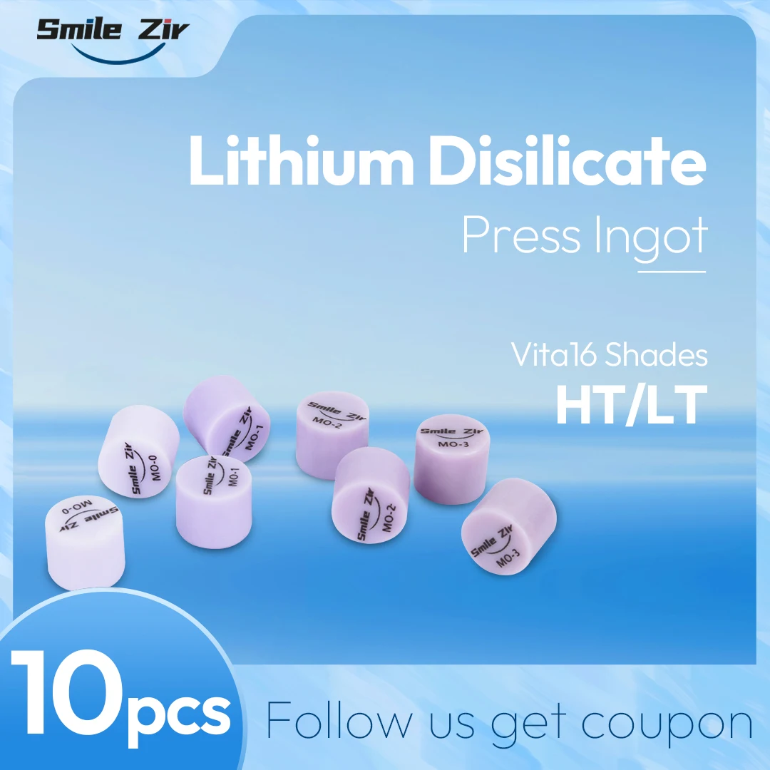 

10pcs HT/LT Press Ingot Lithium Disilicate Vsneer Glass Ceramic Block New Smile Materials For Clinic CADCAM Dental Lab