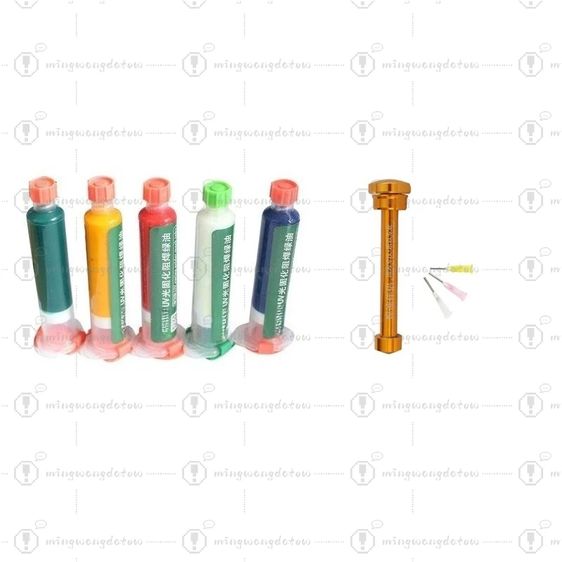 Push Rod Type UV Curing Green Oil, Precision Needle Tip Solder Resist, Solder Mask Coating for PCB Welding Protection
