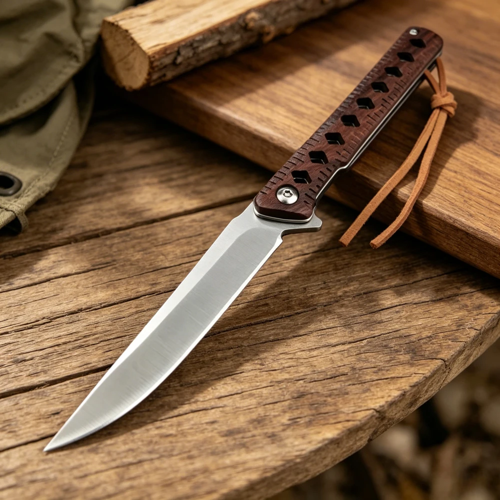 Navaja Plegable Portátil para Senderismo, Viajes, Exploración en la Selva, Pesca, Escalada, Herramienta de Corte Práctica