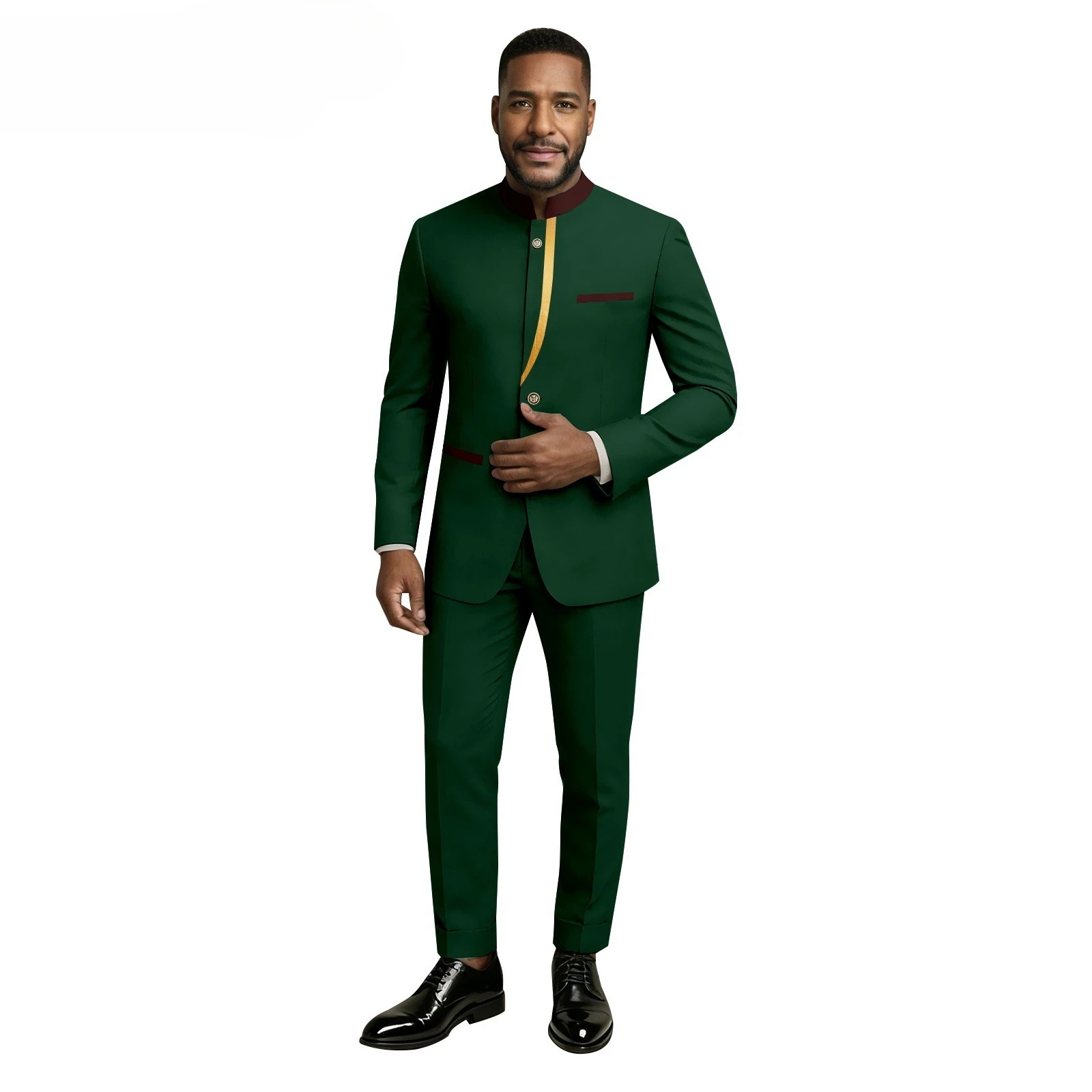 

Костюм мужской (пиджак + брюки) 2026: Новинка, люксовый, элегантный, модный, корейский, повседневный, приталенный, для торжественных мероприятий, свадебный смокинг