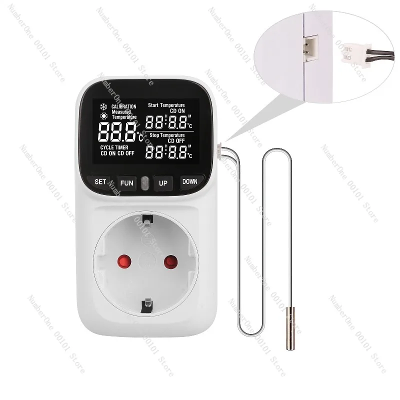 Backlit EU Standard Temperature Control Socket Countdown Timer Temperature Control Switch Controller