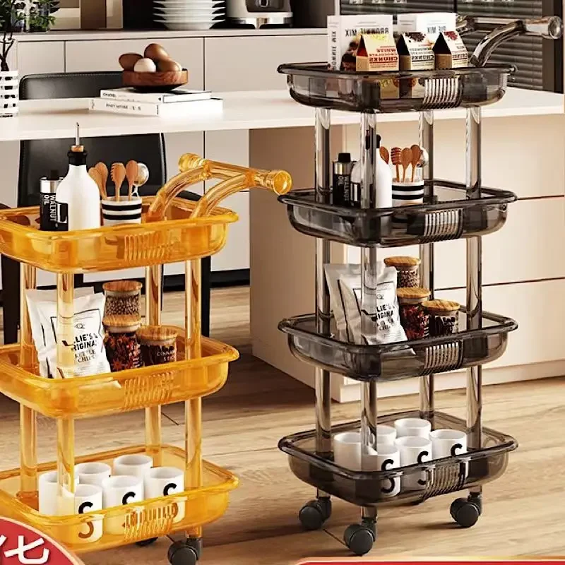 

trolley storage rack kitchen bedroom multi-layer snacks mobile bathroom toilet storage Kitchen Islands Trolley Kitchen Furniture