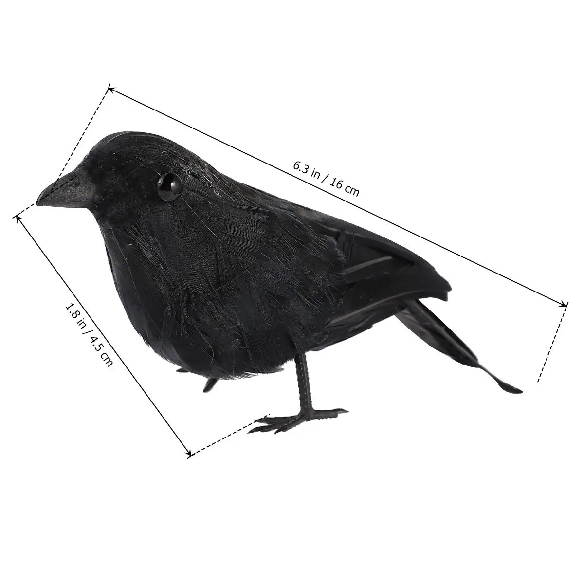 2Pcs Realistic Black Artificial Crow with Nest for Halloween Decoration Garden Indoor Table Window Sill Lawn Prop