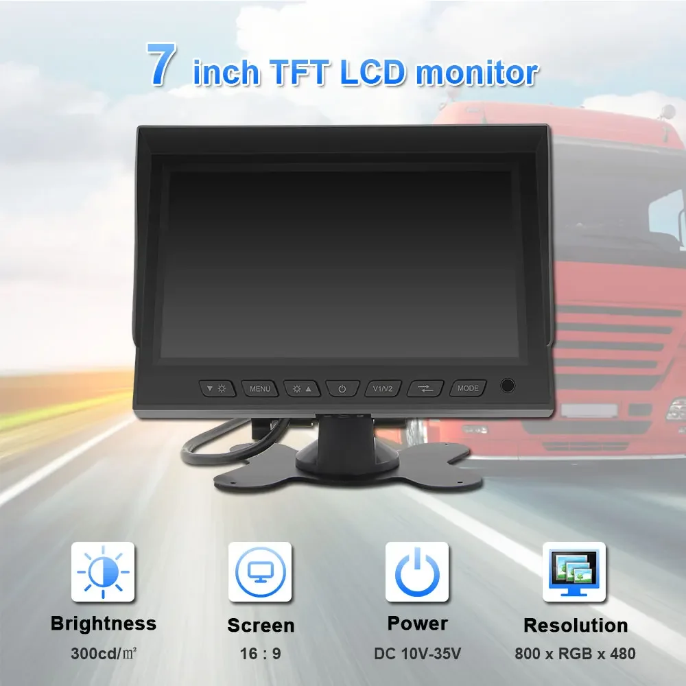 7 Zoll TFT LCD Auto Monitor 24 V Auto Rückansicht Lkw Reverse Fahrzeug Backup Kamera System Kit für Rückansicht Anhänger Bus