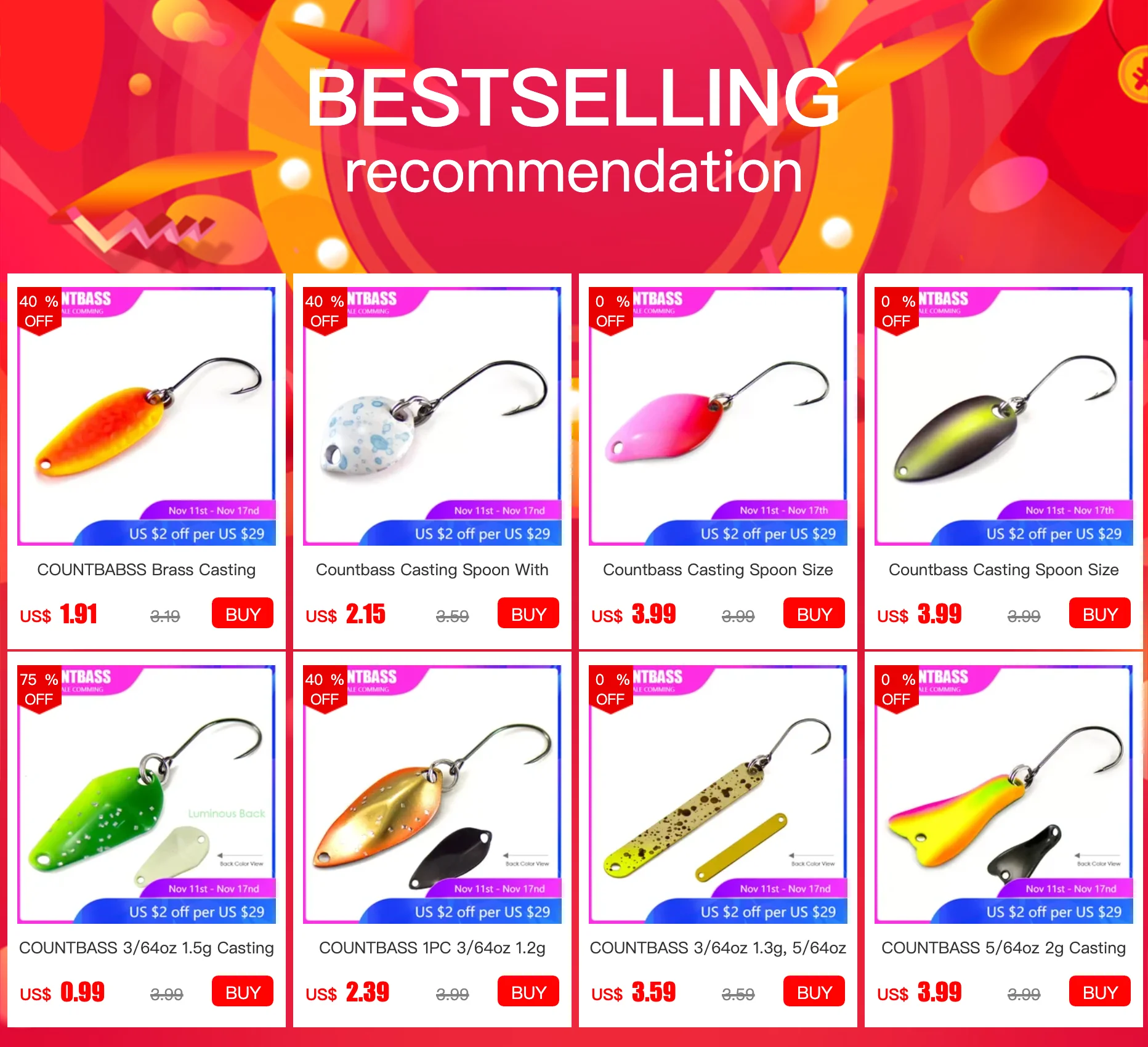 COUNTBASS 1/8oz 3,7g Forellen-Angellöffel, Messingwurfköder für Lachs, Forelle, Hecht, Barsch – Detail 1