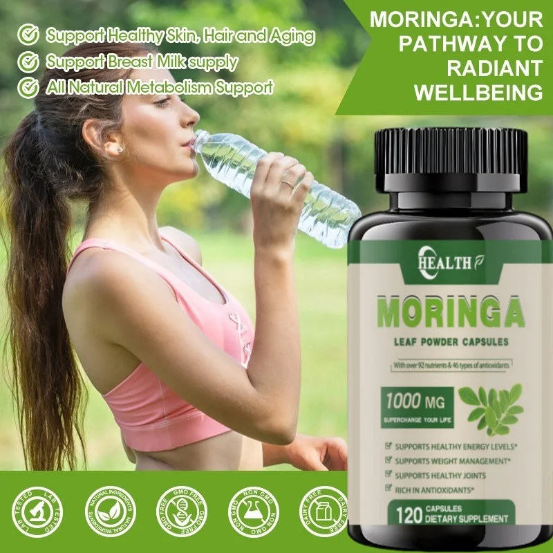 Original and Pure Moringa Leaf Powder Capsules Organic Certification Moringa Leaf Natural Food Contains Essential Amino Acids