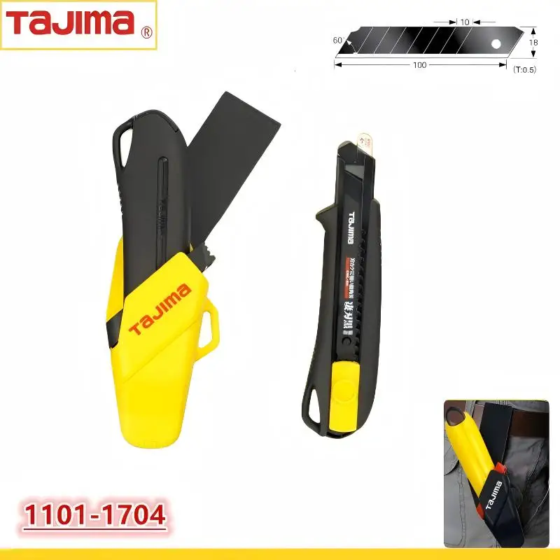 

TAJIMA 1101-1704 Многофункциональный японский универсальный нож с сегментированным лезвием 18 мм включает 2 сменных лезвия