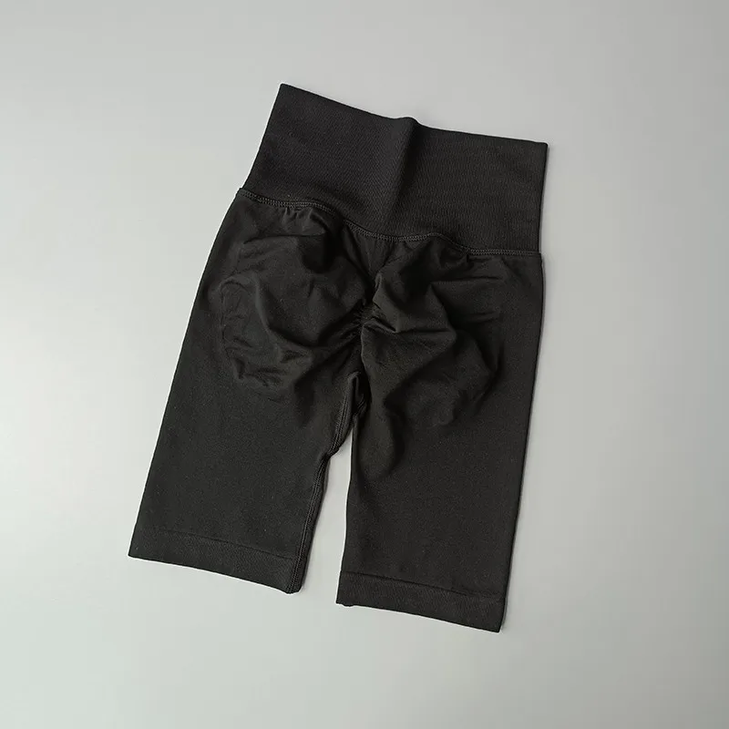 Damen Yoga-Shorts mit hoher Taille, Sport-Shorts, Hüft-Push-Up, weiche Fitness-Shorts, schnelltrocknende Laufshorts, Bauchkontrolle, Workout-Gym-Shorts – Detail 8