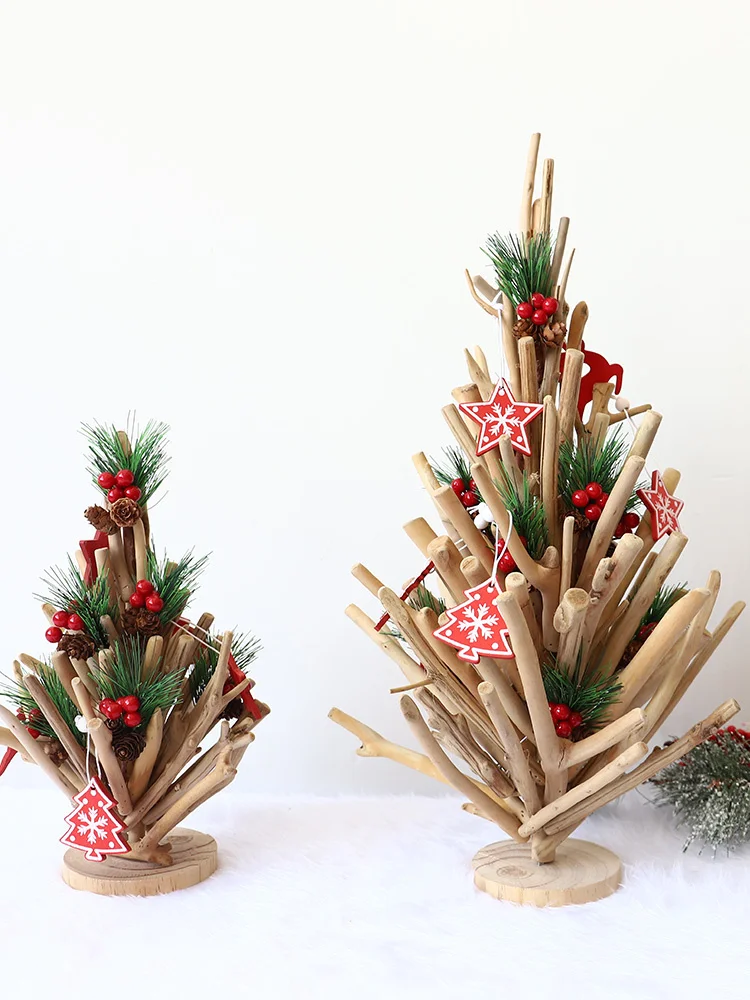 

wooden luminous tree ins Home Creative Home Living room desktop Decoration window SHOP holiday Decoration