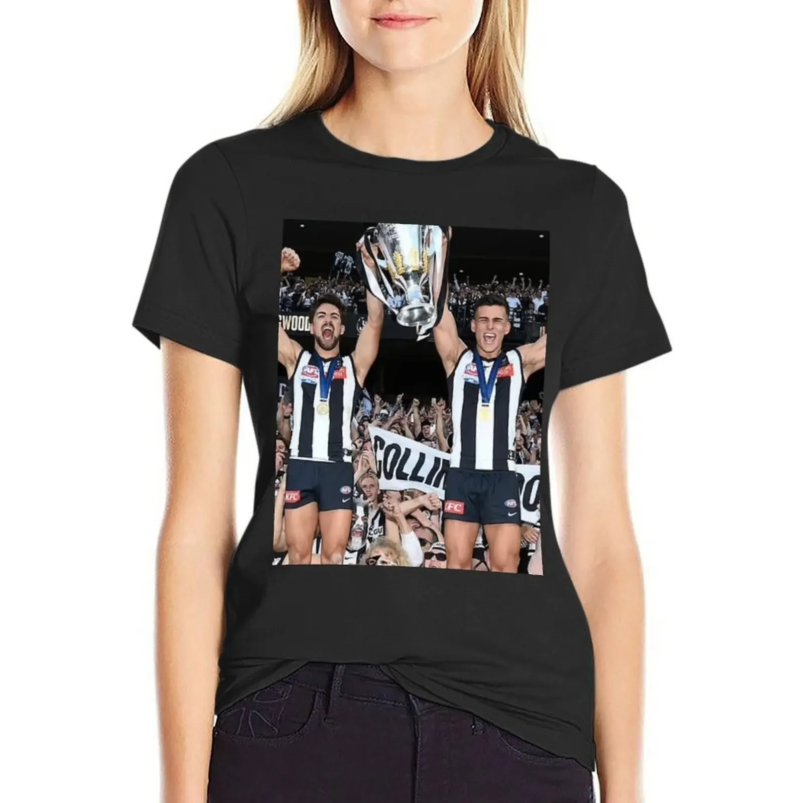 Daicos Brothers Premiership Trophy Collingwood T-shirt anime clothes female Women clothing