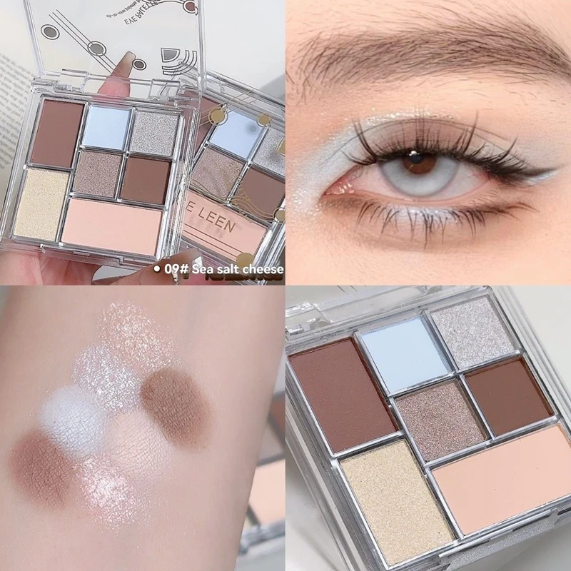 新7色マット韓国アイメイク顔料アイシャドウトレイ、長持ちアイメイクパレット、低彩度アイシャドウトレイ