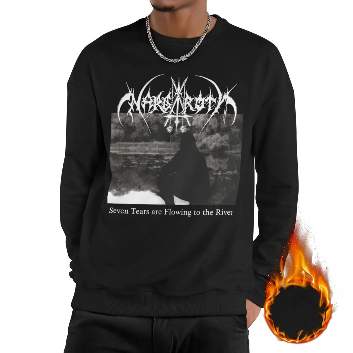 

Men Burzum Band Black Metal Fleece Lined Sweatshirt Fashion Long Sleeve Sweatshirts Hoodie