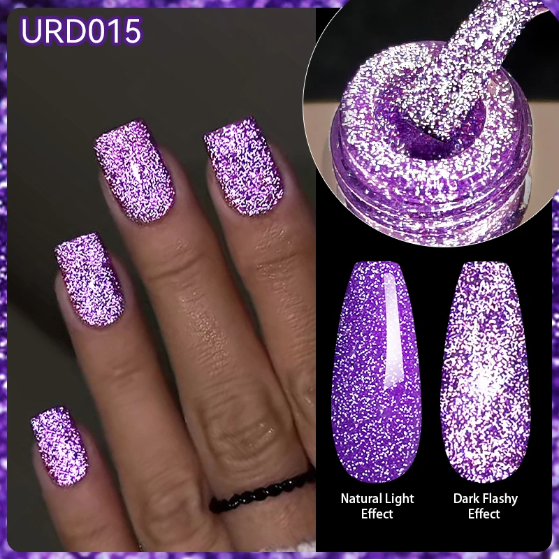 UR SUGAR 15 ml Champagner Gold Splitter Reflektierende Glitter Gel Nagellack Lack Semi Permanent Soak Off UV Gel Für Maniküre kunst