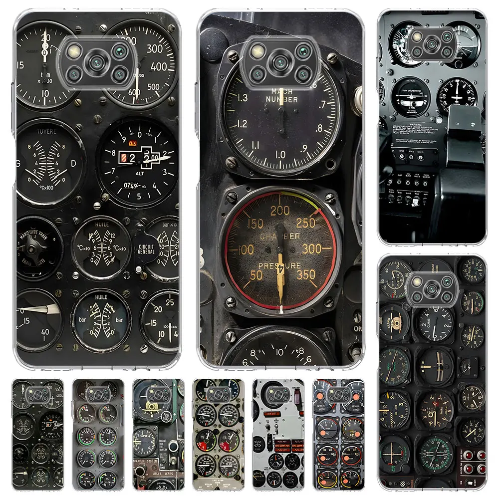 Aeroplane Pilot Cockpit Case for Xiaomi Poco X6 X5 F4 M5s X3 NFC F1 F5 M5 M3 M4 GT F3 F2 X4 Pro Transparent Silicone Phone Cover