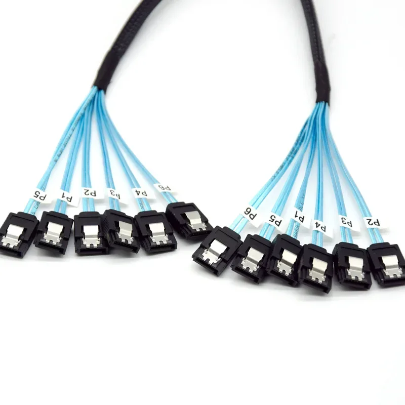 Sata Cable High Speed 6Gbps 4 Ports/Set High Quality for Server 0.5 Meter 1 Meter