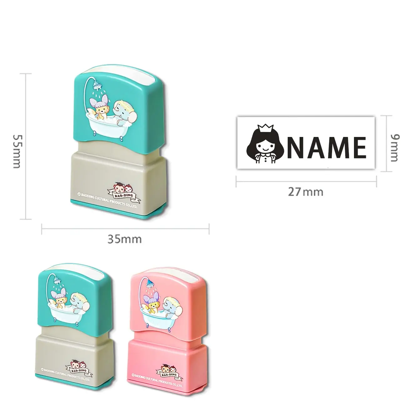 Personalized Name Stamp for Kids Clothing, Custom Name Tag Labels Stickers Stamps Baby Clothes Nursery Permanent Fabric Marker