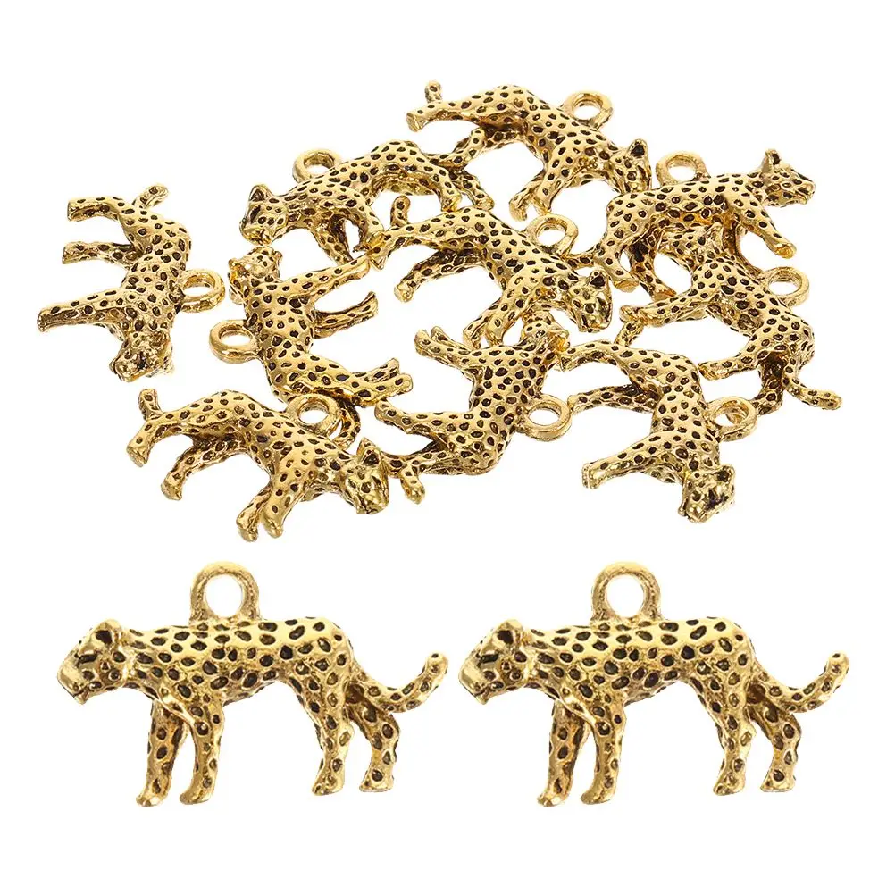 

20pcs Leopard Pendant Zinc Alloy DIY Jewelry Accessories for Necklaces Keychains Handbags Bracelets Gifts Necklace Charms Metal