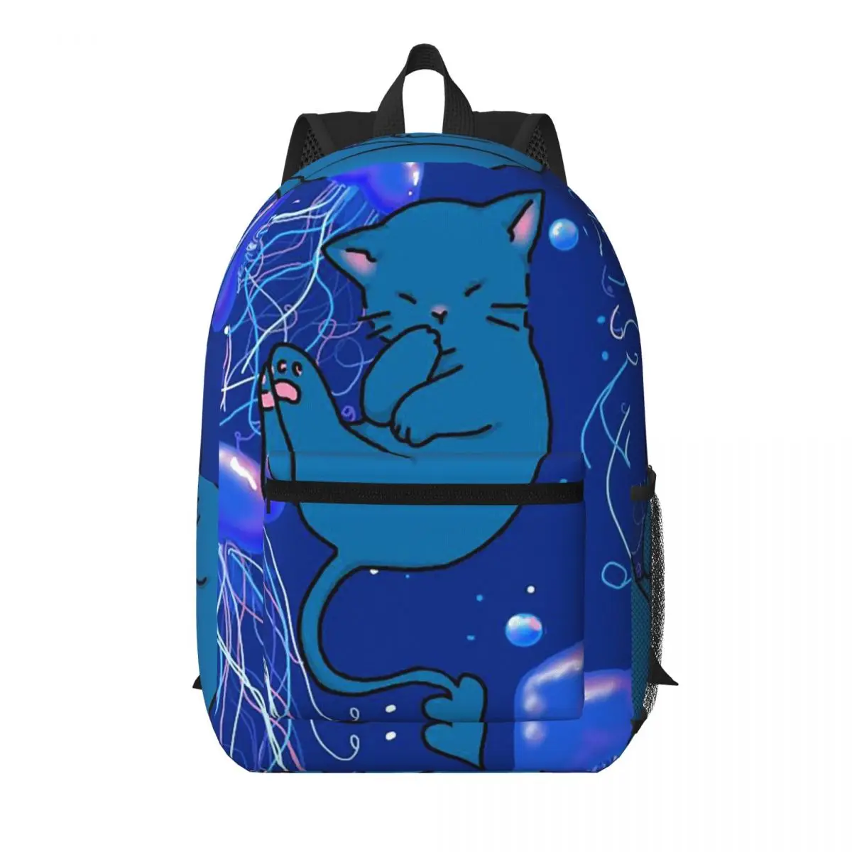 

Undersea Adventure Cat And Jellyfish Student Backpack School Bag Hiking Travel Daypack for Men Women Bookbag Shoulder Bags