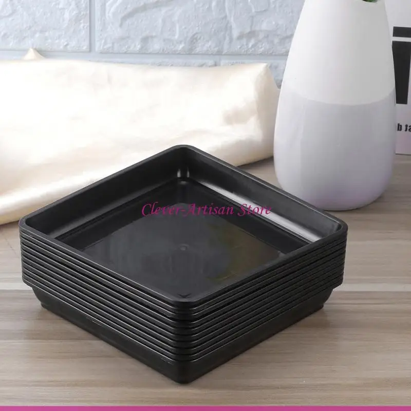 E06b plastik pot baki tetes 2 pcs persegi taman rumah dalam ruangan dan luar ruangan