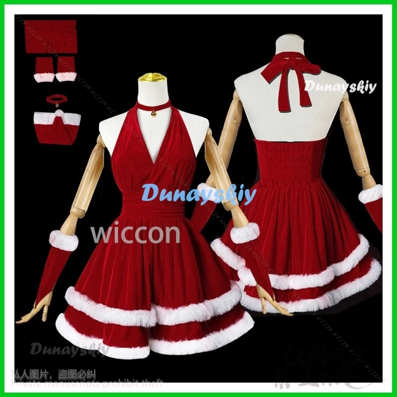 Christmas Lolita Dress Red Skirt Cosplay Anime Costume Nightclub Uniform Halloween New Year Carnival Suit Woman Girls Customized