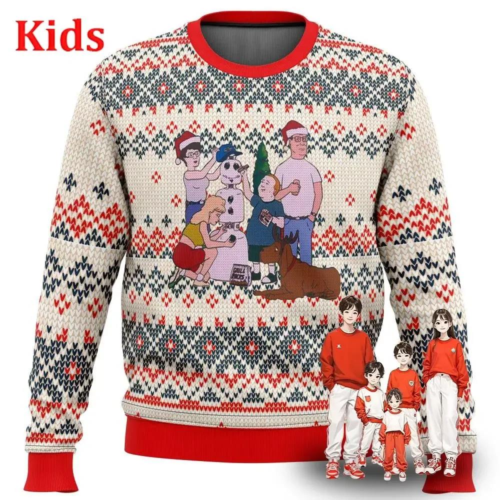 King Of The Hill Yep Ugly Christmas Sweater Christmas Sweater Gift Santa Claus Pullover Kids 3D Sweatshirt And Top Autumn