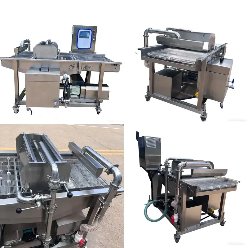 Automatic Chicken Nugget Powder Wrapping Machine Tempura Breading Coater for Frying Kitchen Appliance