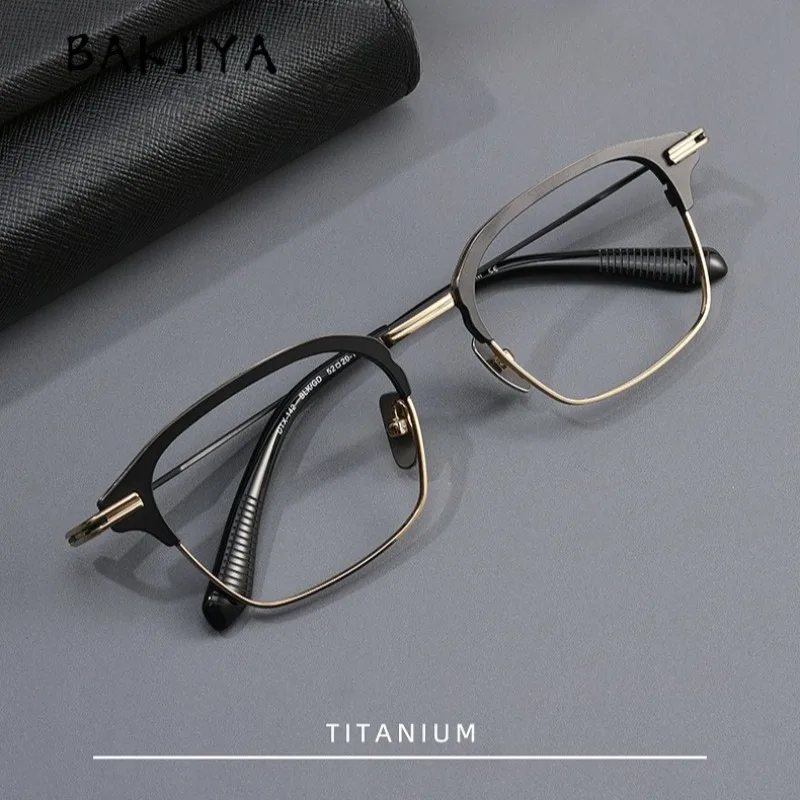 

Japanese Brand Handmade Pure Titanium Glasses Frame Trend Men Designer Retro Square Full Frame Ultralight Eyeglasses Eyewear