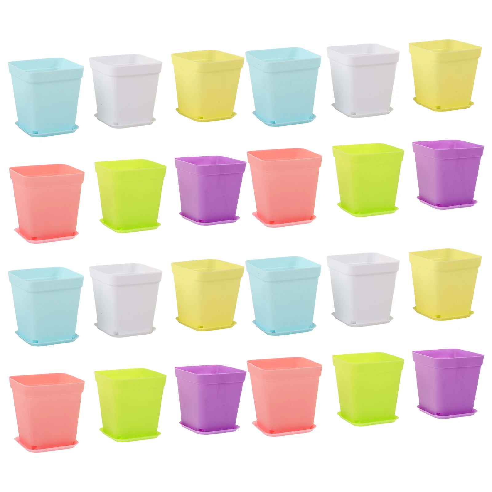 

24 Pcs Seedling Pot Candy Color Rectangular Lightweight Flower Pots for Indoor Plants Square Planting Containers Small Planter