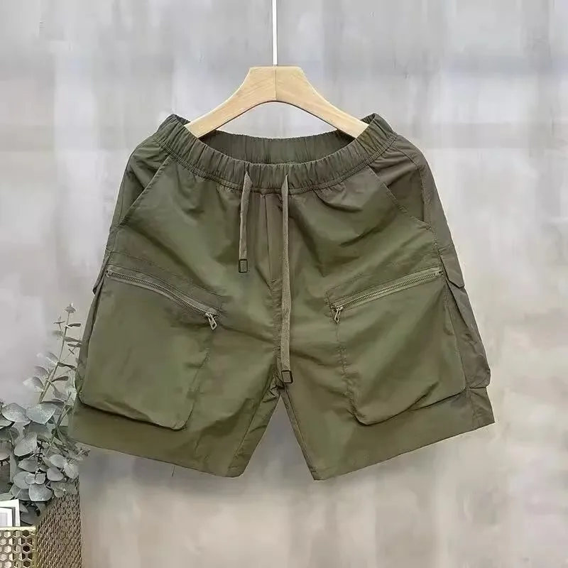 

Мужские летние тонкие повседневные спортивные орты, четырехсекционная рабочая одежда, пятиэтажные орты, полиэфирное волокно, прямые брюки, прямые