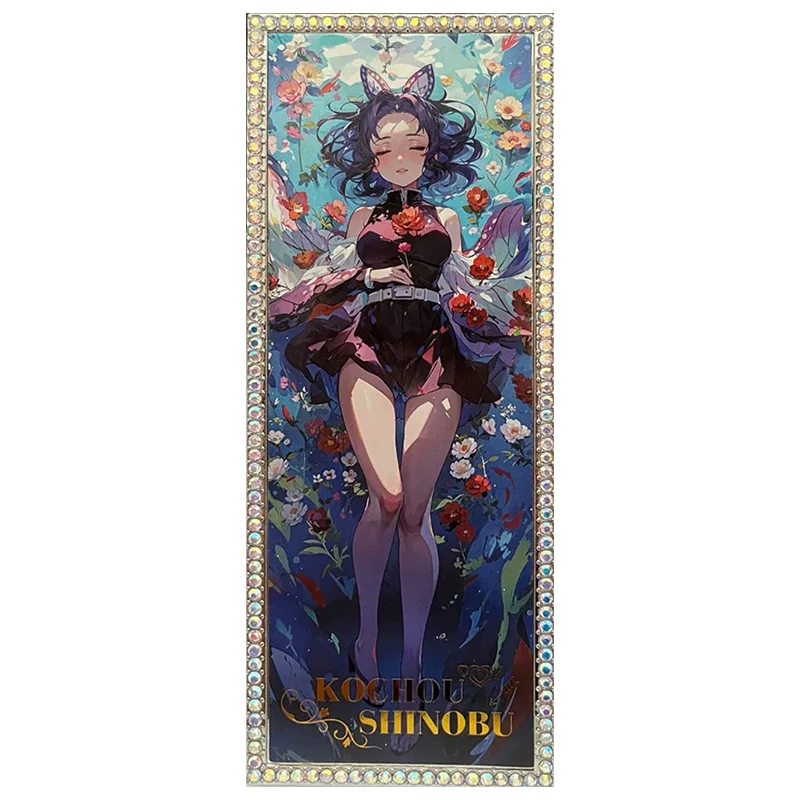 Anime Demon Slayer Rare Diamond Ticket Stub Collectible Card Kanroji Mitsuri Kochou Shinobu Nezuko Toys for boy Birthday Present