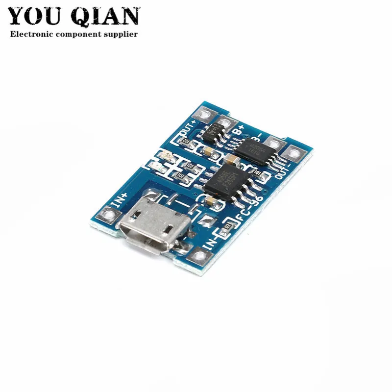 Módulo de cargador de batería de litio, placa de carga con protección, funciones duales, Li-ion, 5 piezas, 5V, 1A, Micro/tipo-c/Mini 18650, TP4056