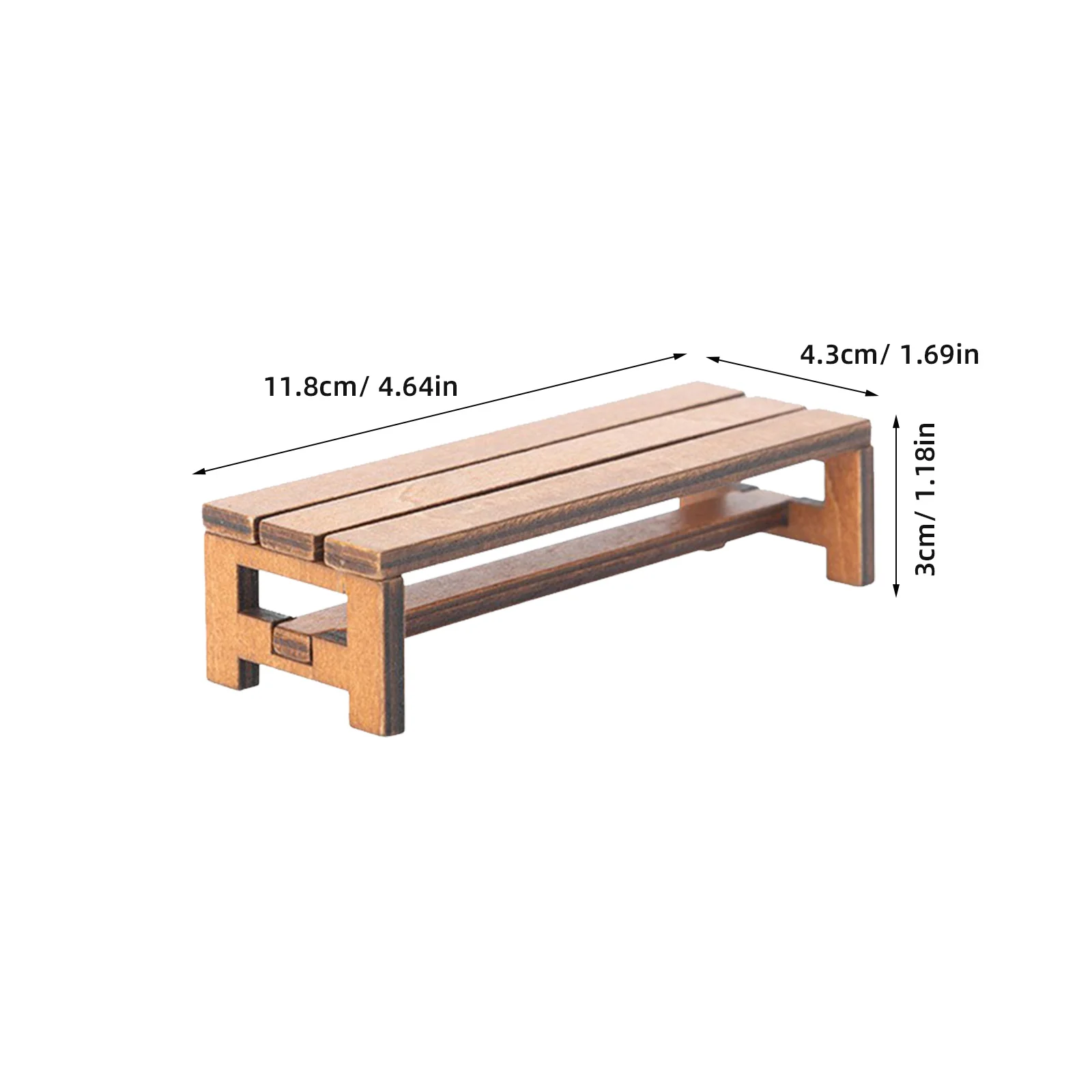 2 stuks houten miniatuurbank delicaat vakmanschap mini-huis opbergbank klein formaat decoratief meubelaccessoire