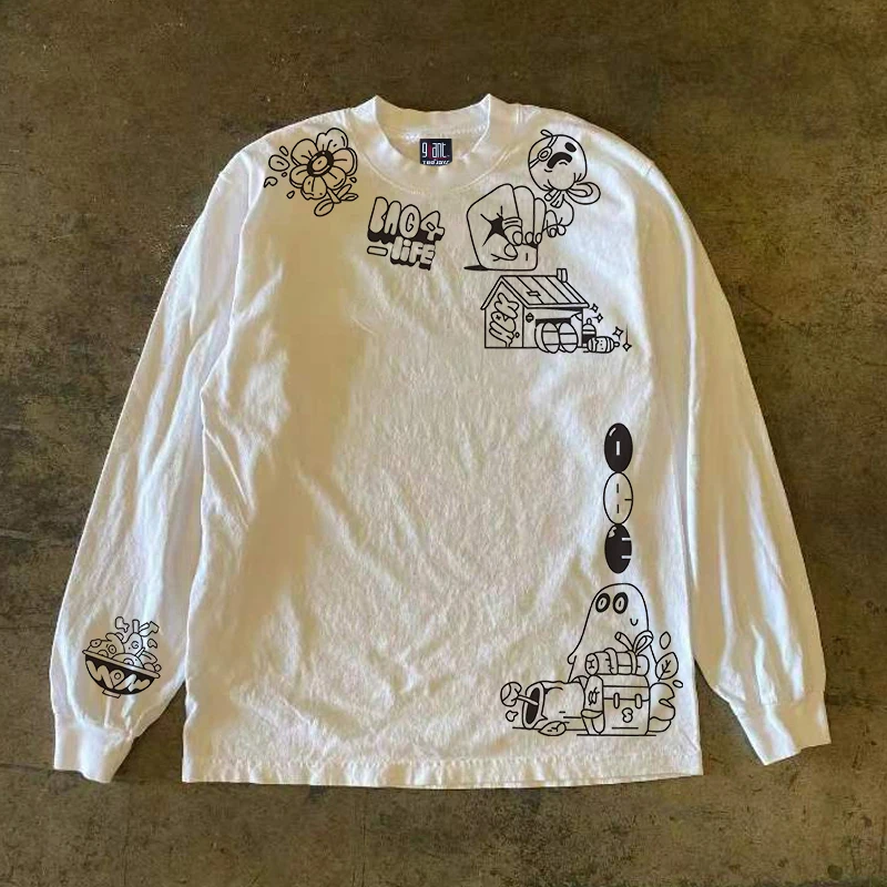 

Мужская рубашка из 100% хлопка, 300 г/м², с длинным рукавом, в стиле хип-хоп, уличный дизайн, бархатистая, высокого качества, удобная, модная