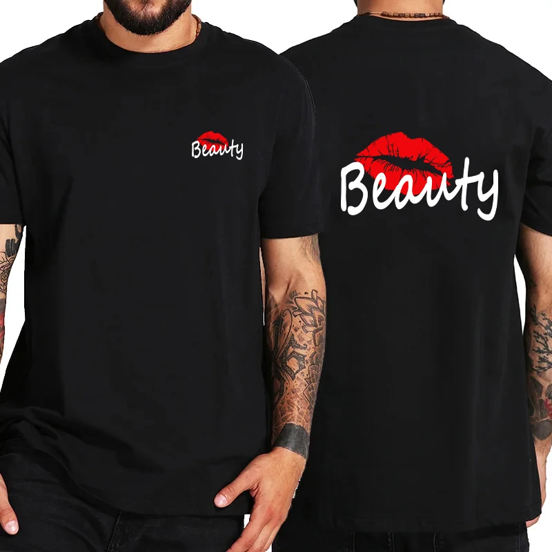 

Printed Leisure Harajuku Grunge T-Shirt Sexy Mouth Fashion Men's Cotton Summer Tops Women O Neck Beauty Korean Hip hop Clothing