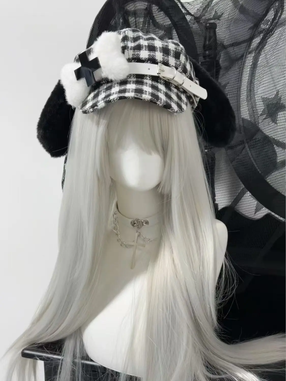 ثقافة فرعية Kawaii قبعة المرأة اليابانية Harajuku قبعة القوطية لوليتا Y2K فتاة لطيف العظام قبعات الحلو الفتيات تأثيري القبعات واقية من الشمس